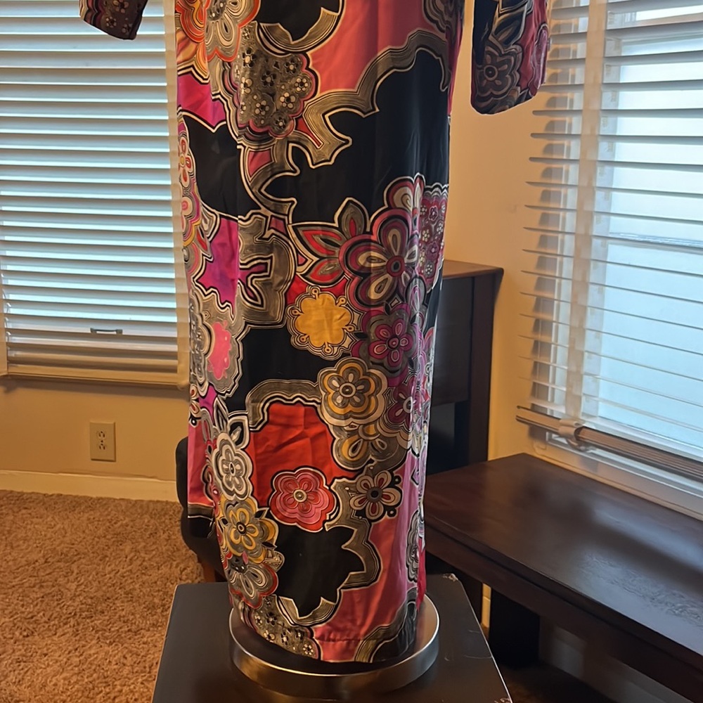 Excellent Condition Vintage Natori Psychedelic 60s Print Robe with Pockets - Picture 9 of 12